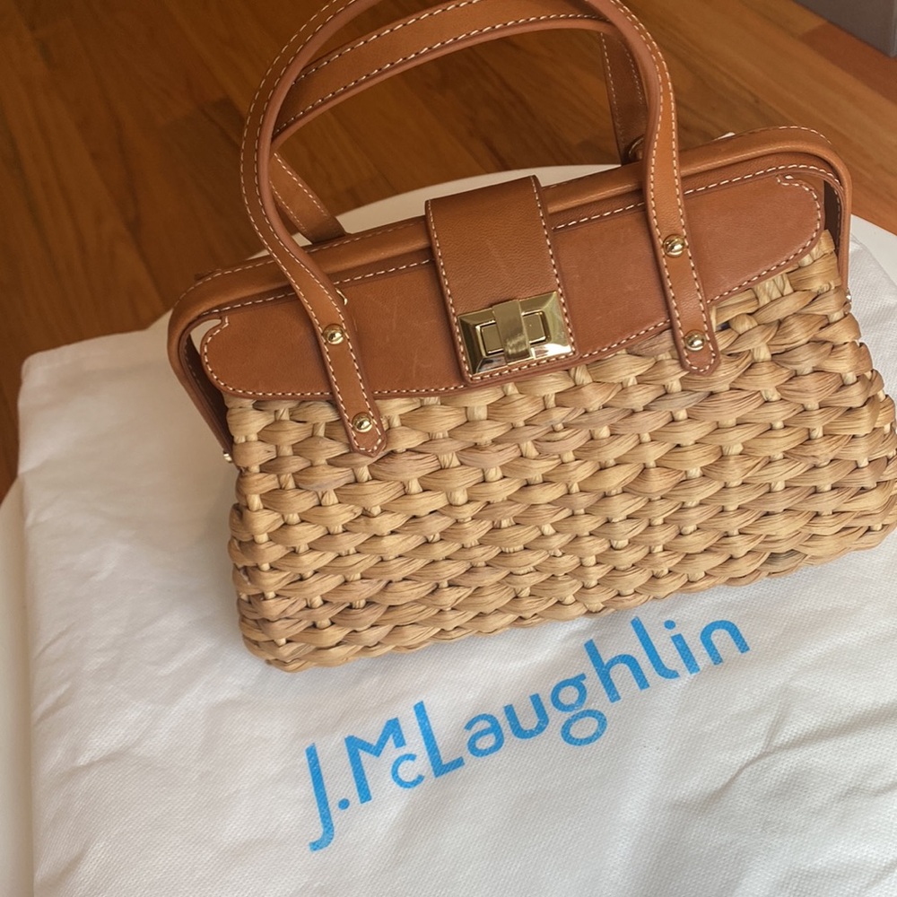 J. McLaughlin Straw Bag with Removable Crossbody Strap